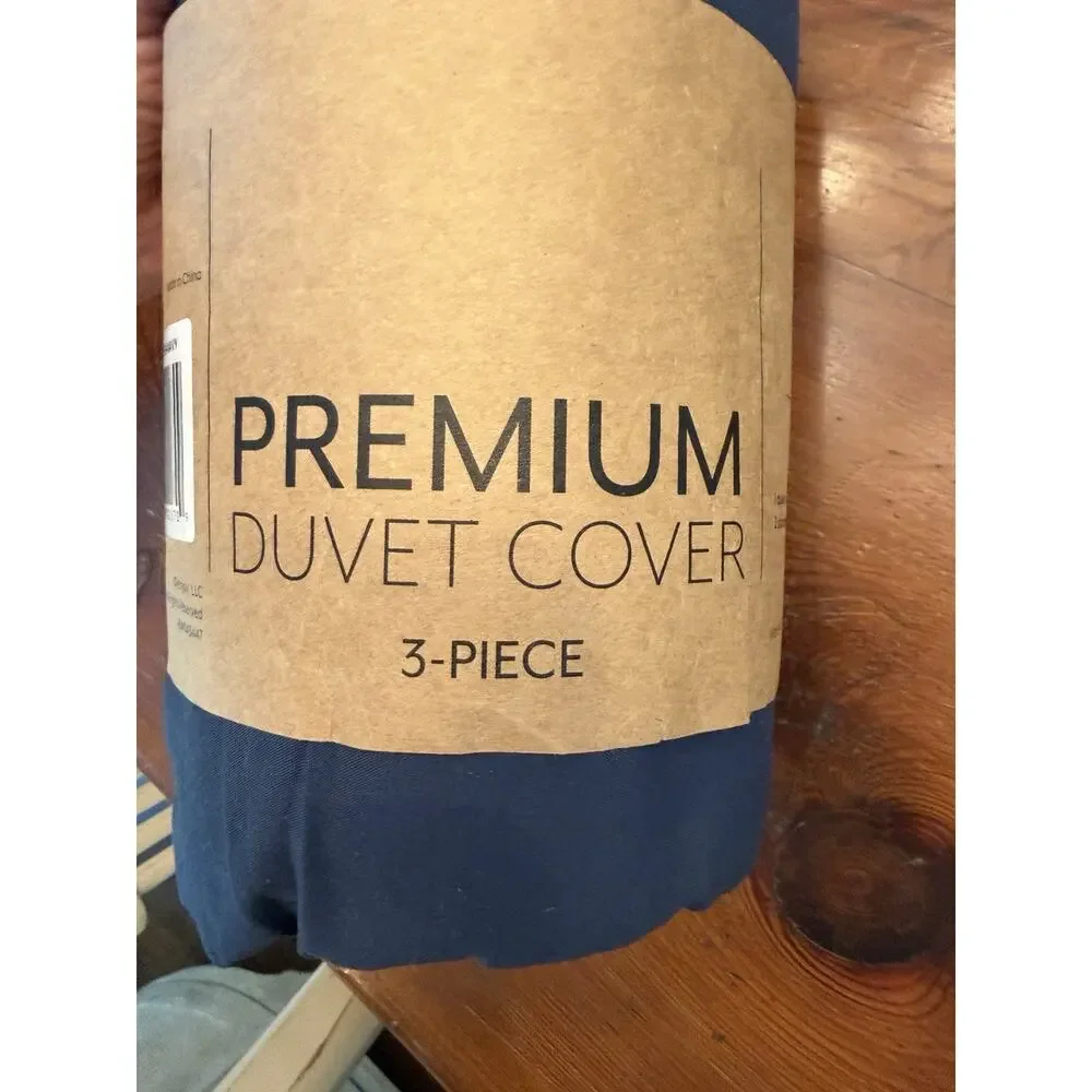 Ienjoy Home Navy Blue 3 Piece Renounced Cover Sham Set Full/queen NWT